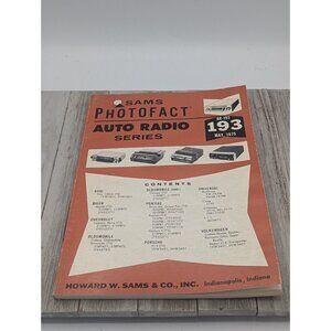 Original Sams PhotoFact Auto Radio Series Book AR-193 May 1975